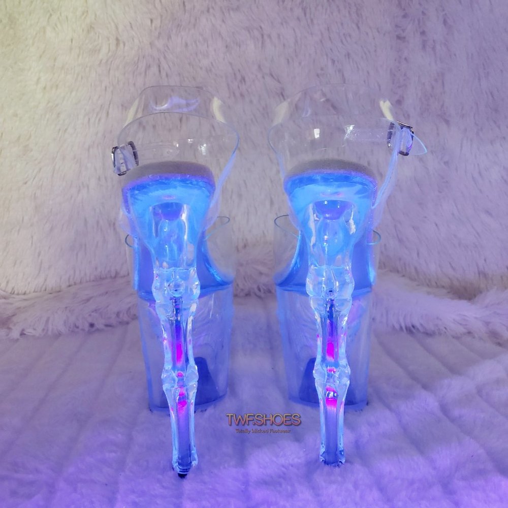 Rapture Clear Skull & Bones Platform 8" Heels - Picture 13 of 15